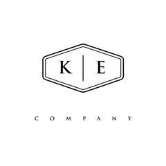 initial KE logo design vector