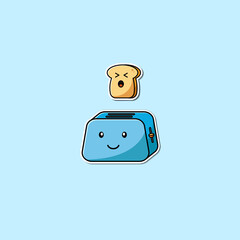 sticker character toaster cute