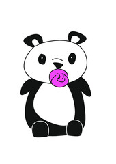 Naklejka premium Panda mit Schnuller