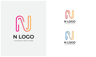 Professional initial N Letter Logo Design Template 