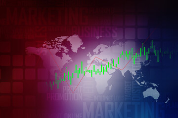 2d rendering Stock market online business concept. business Graph 
