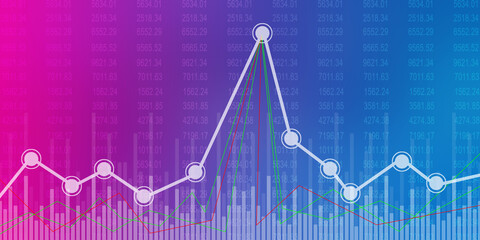 2d rendering Stock market online business concept. business Graph 

