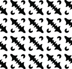  vector seamless pattern with triangular elements. abstract ornament for wallpapers and backgrounds. Black and white colors.