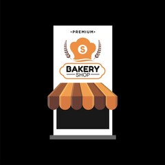 Bakery vector banner design template premium