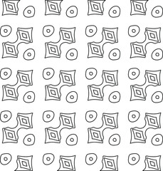 Vector geometric pattern. Repeating elements stylish background abstract ornament for wallpapers and backgrounds. Black and white colors.