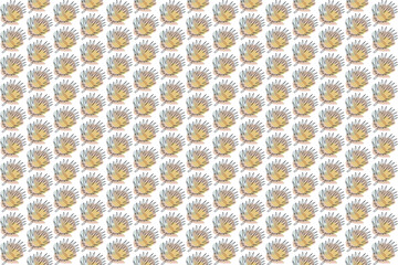 Abstract leaf pattern, modern botanical line drawing. Tropical leaves. Vector illustration isolated on beige background.