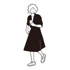 コーヒーを飲む女性