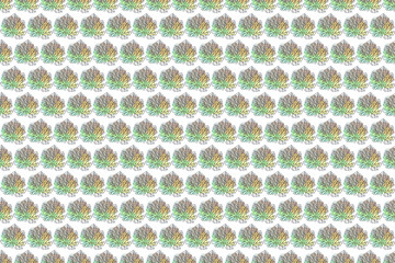 Abstract leaf pattern, modern botanical line drawing. Tropical leaves. Vector illustration isolated on beige background.