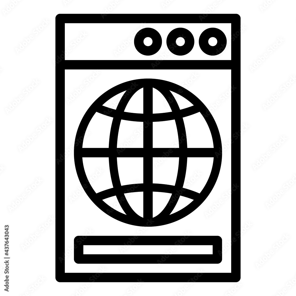 Poster simple vertical website page icon in outline style. suitable for applications, websites, presentatio