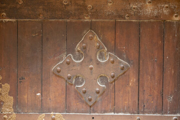 Ornament on old wooden door in old city (medina) of Cairo