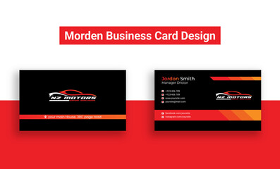 Obraz premium Modern business card design, double side business card design template, print ready template file