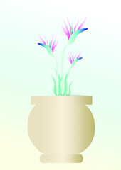 Round pot with beautiful flowers Basic RGB