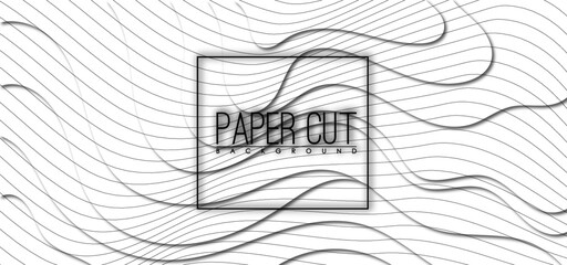 abstract paper wave layer cut background. Paper art style of cover design for business banner template and material design. Vector illustration.