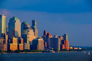 New York City midtown Manhattan skyline view over Hudson River, New York, USA