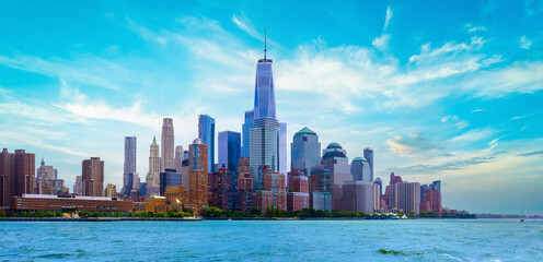 Manhattan skyline in New York City,USA