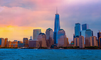 Manhattan skyline in New York City,USA