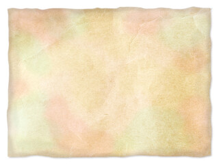 ふちが破れてしわの入ったクラフト紙_パステル色