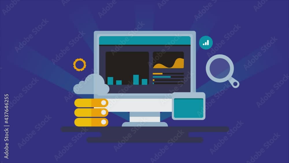 Poster online database, customer data secure cloud storage, cloud computing server hosting, big data proces