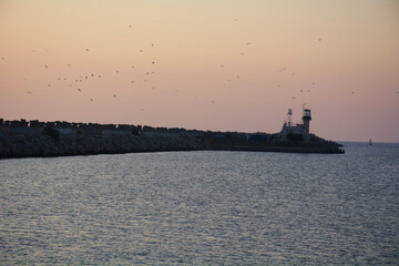 sunset over the river