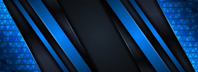 Abstract Tech Dark Navy and Blue Element Combination Background Design.