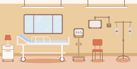 hospital ward in flat style isolated, vector