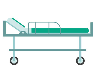 hospital bed in flat style isolated, vector