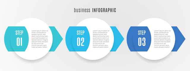 Modern timeline infographic template 3 steps