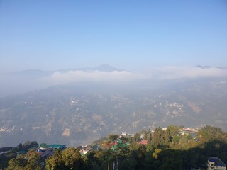 Beautiful Mountain and Clear Blue Sky, Gangtok Sikkim
