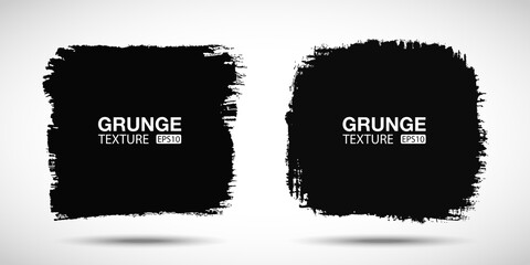 Hand drawn grunge background set. Brush stroke. Sale banners. Distress textures. Blank shapes. Vector grunge frame