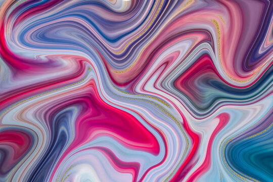 Marble Textures. Marbleized pattern Modern colorful flow poster. Wave Liquid shape in black color background. Art design for your design project. 