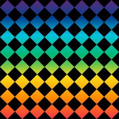 Seamless pattern. Black background with colorful rhombuses . Vector illustration