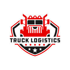 logistics truck shield logo