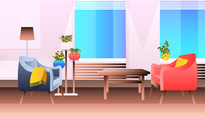 empty no people living room interior modern apartment design horizontal