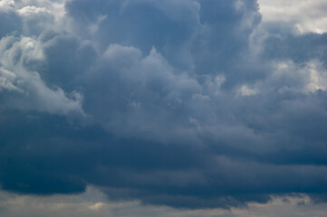 Thunderclouds in the sky on a spring day