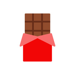 Chocolate Bar Vector icon in Flat Outline Style. A chocolate bar is a favorite sweet treat at Christmas or Valentine. Vector illustration icon that can be used for apps, websites, or logo