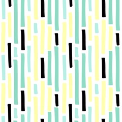 Simple seamless pattern. Green and yellow pastel colors, abstract hand drawn stripes, scandinavian childish minimal geometric collection. Decor textile, wrapping paper wallpaper vector print or fabric