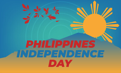 Philippines Independence Day. (Filipino: Araw ng Kasarinlán; also known as Araw ng Kalayaan, "Day of Freedom") National holiday in the Philippines. June 12. Patriotic banner design.