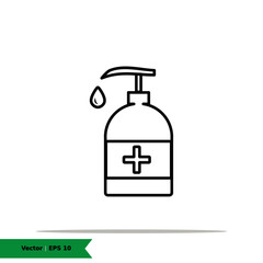 Hand Sanitizer Icon Illustration. Antiseptic Sign Symbol. Vector Line Icon EPS 10