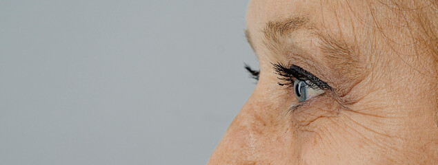 close up of a  old person eye
