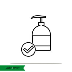 Hand Sanitizer Icon Illustration. Antiseptic Sign Symbol. Vector Line Icon EPS 10