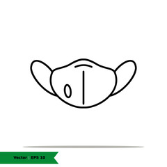 Masker icon illustration. Prevention sign symbol. Vector outline icon EPS 10