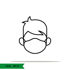 Masker icon illustration. Prevention sign symbol. Vector outline icon EPS 10