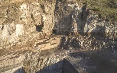 Entrance of tunnel in rock