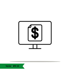 Online Report, Digital Report Icon Illustration. Work From Home Sign Symbol. Vector Line Icon EPS 10