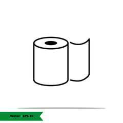 Toilet Tissue Paper Roll Icon Illustration. Vector Line Icon EPS 10