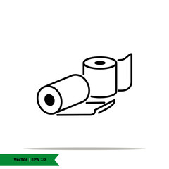 Toilet Tissue Paper Roll Icon Illustration. Vector Line Icon EPS 10