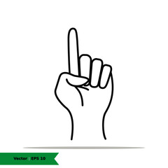 Obraz premium Gesture Hand Icon Illustration. Number One Sign Symbol. Vector Line Icon EPS 10