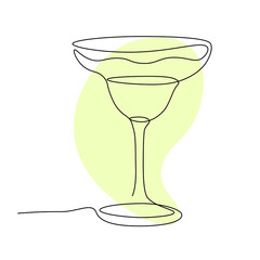 Empty figured glass on a thin leg for martini.