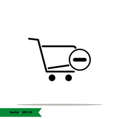 Shopping Cart with Minus / Remove Icon Illustration. Shopping, Remove Cart List Sign Symbol Logo Templete. Vector Icon EPS 10