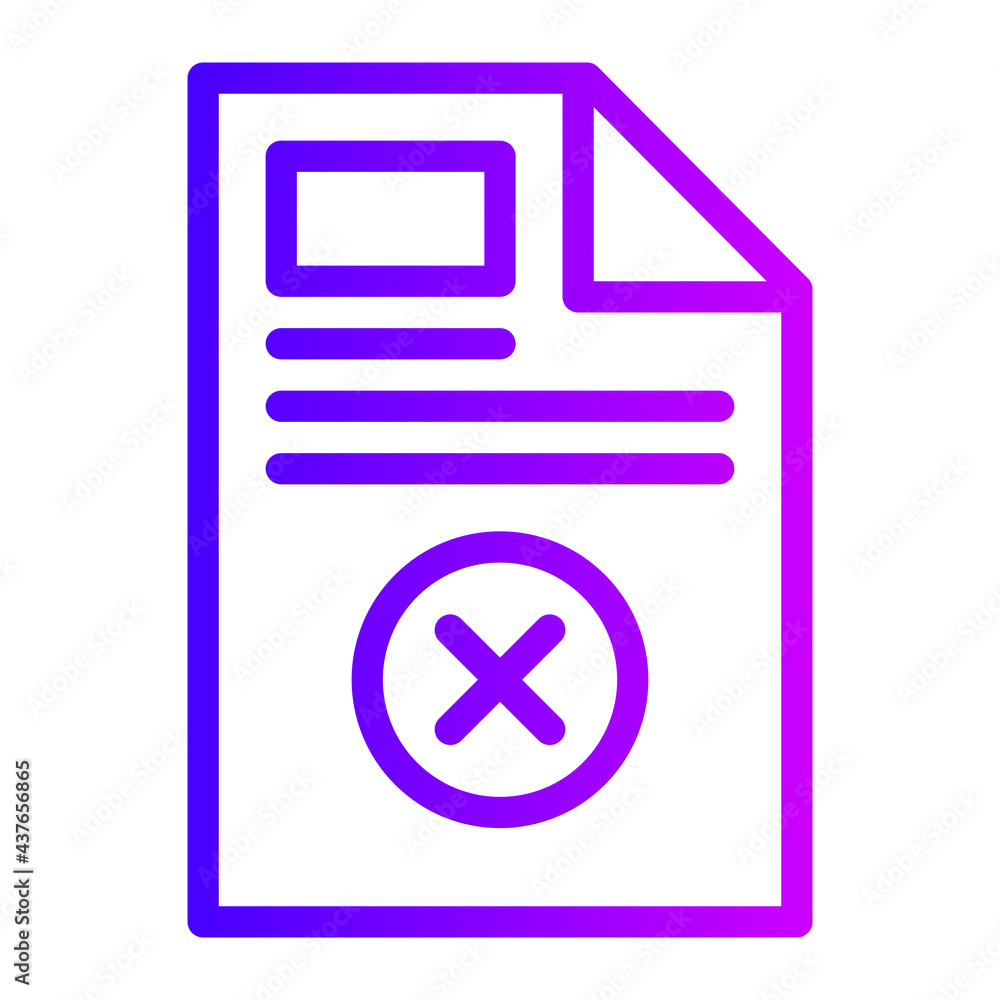 Fototapete delete document with gradient color outline style. suitable for applications, mobile applications, w